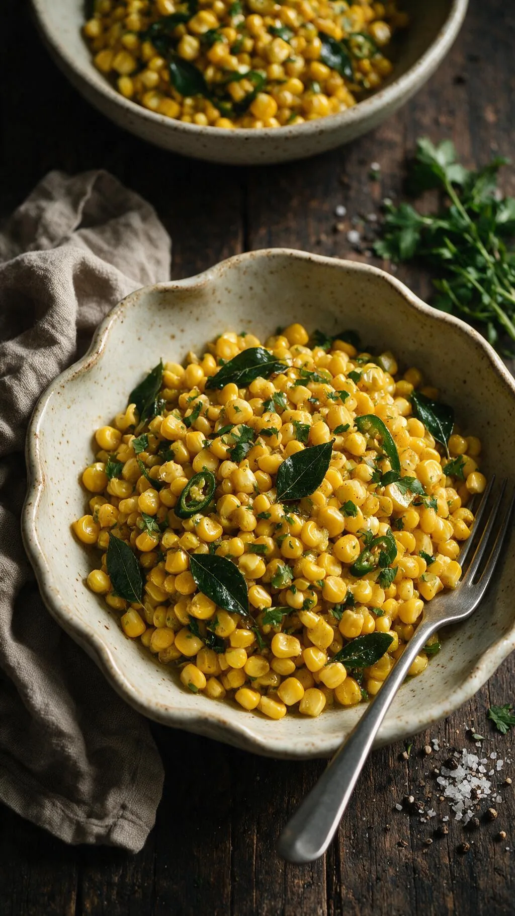 Süßmais mit Curryblättern