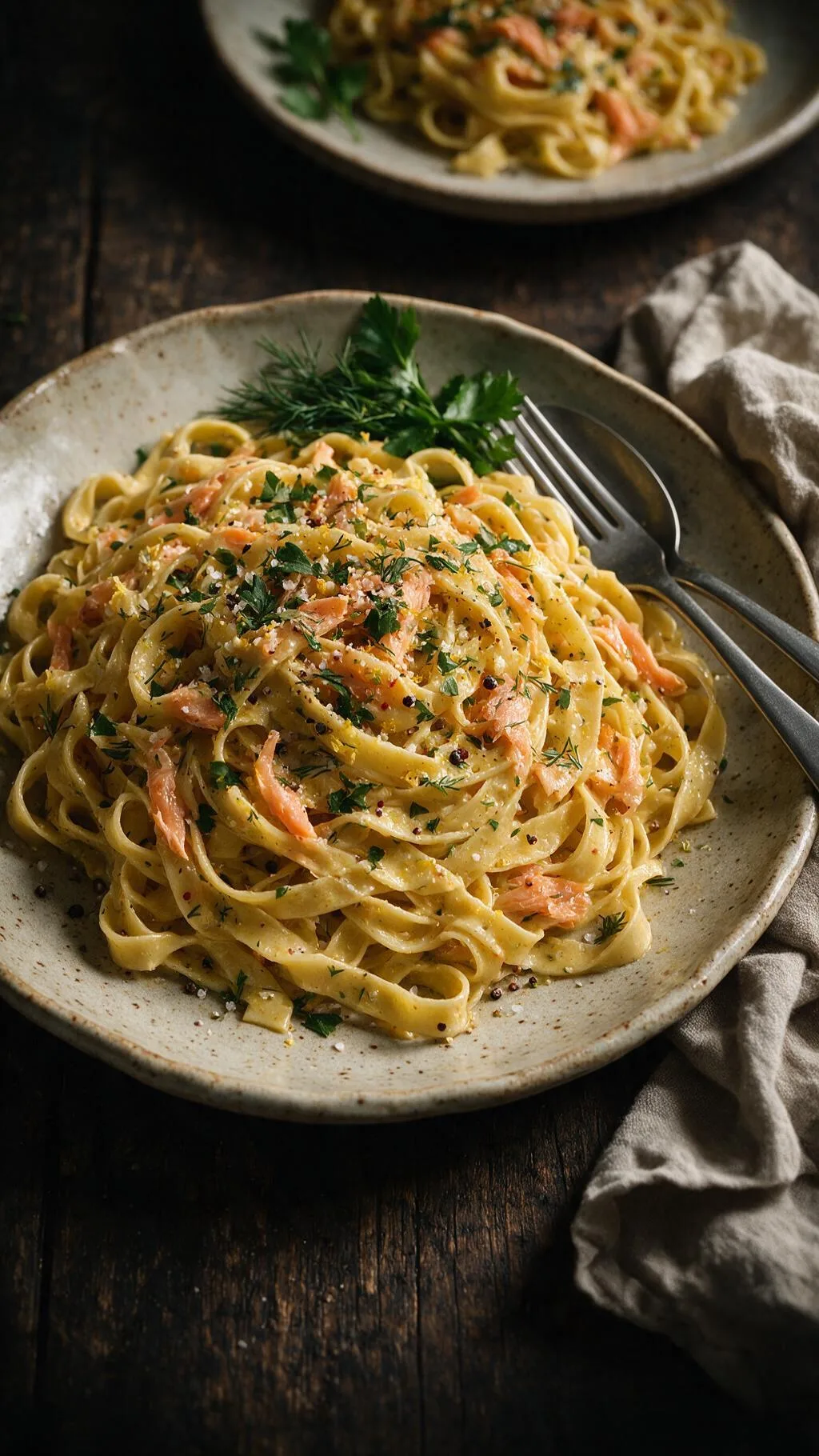 Tagliatelle mit Räucherlachs