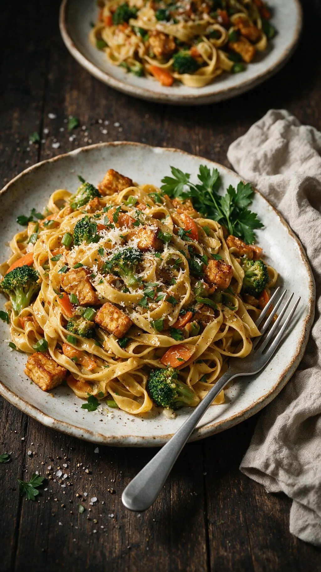 Tempeh-Pasta mit Gemüse