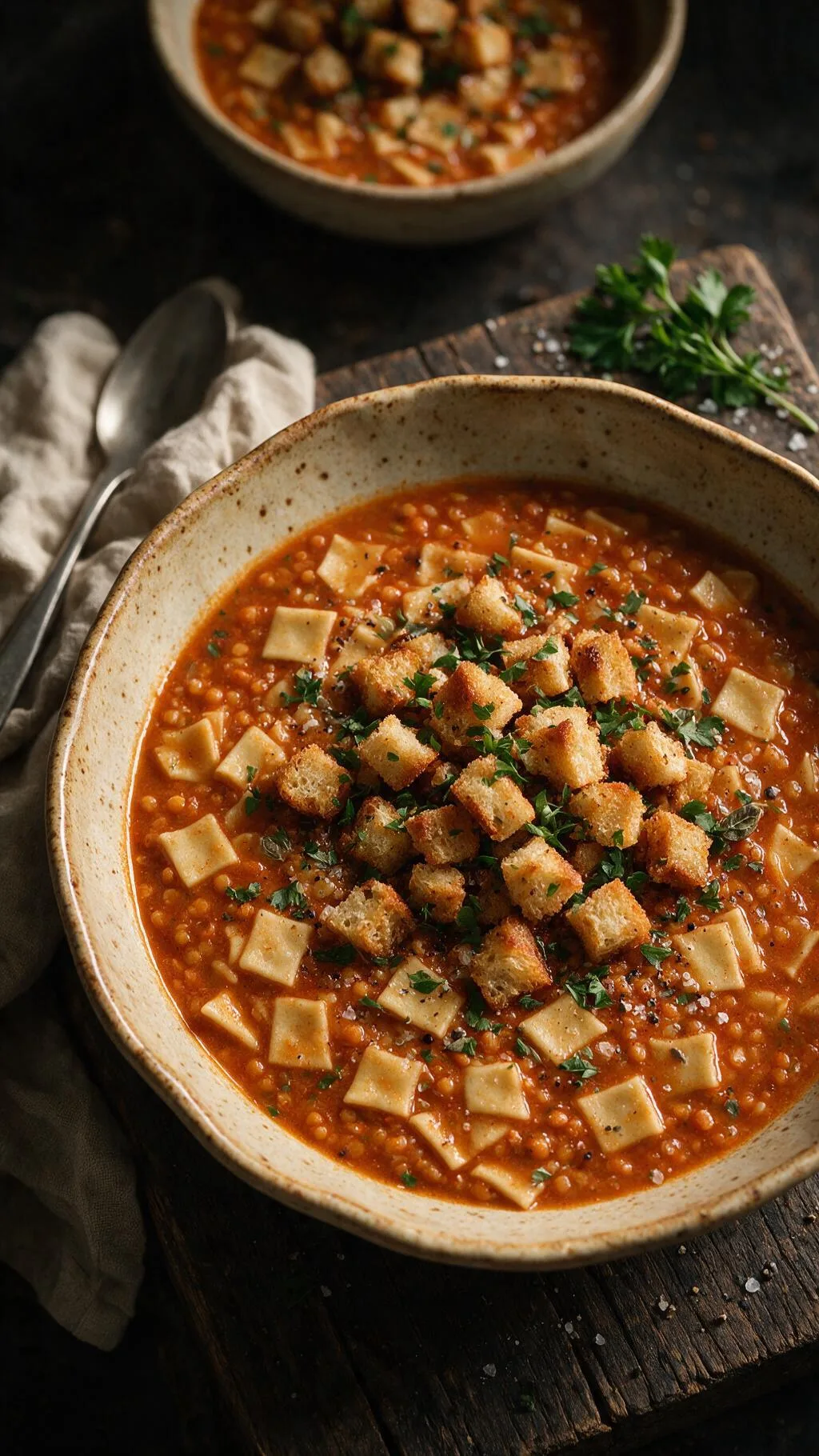 Türkische Linsen-Nudelsuppe