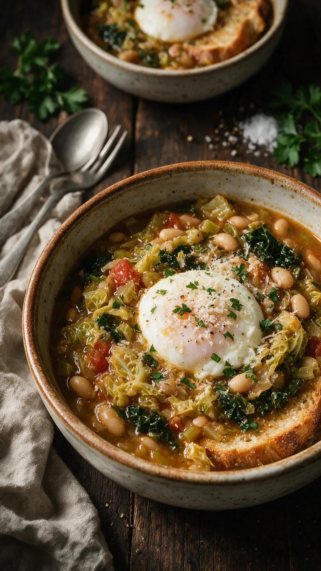 Bauernsuppe mit Wirsing und Bohnen